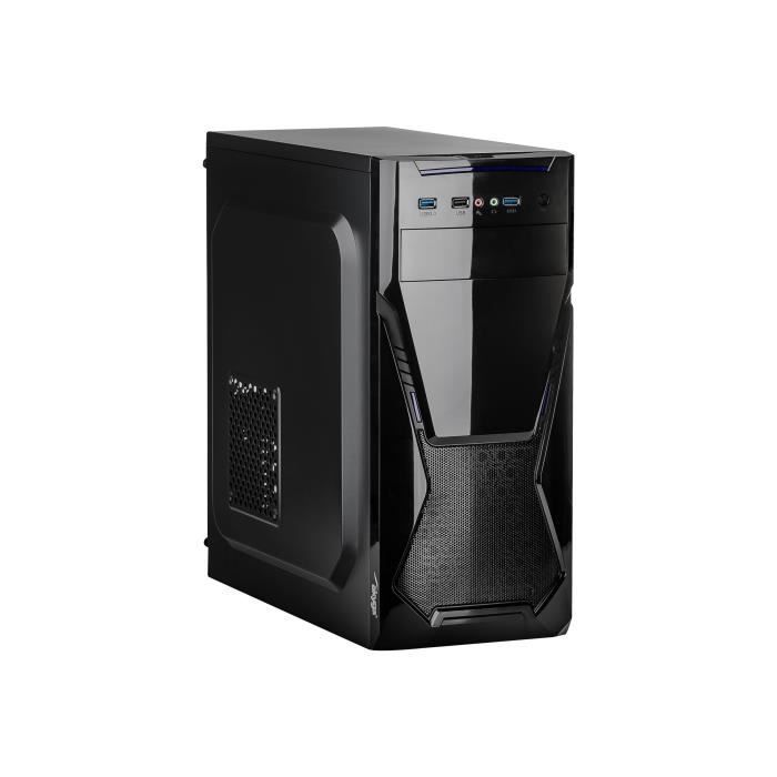 Boîtier PC Akyga AK13BK - Tour midi ATX - Noir - 7 baies internes - Refroidissement arrière 120mm
