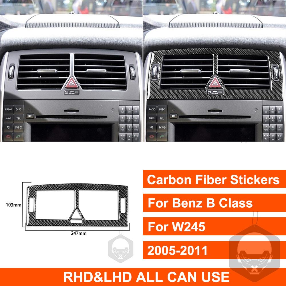 For Benz B Class W245 2005-2011 Real Carbon Fiber Sticker Air Conditioning Vent Panel Cover Car ide Decorative Accessories