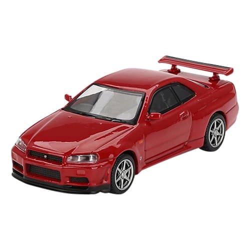 MINI GT 1/64 Nissan Skyline GT-R R34 V-Spec Active Red (Right-Hand Drive) Finished Product