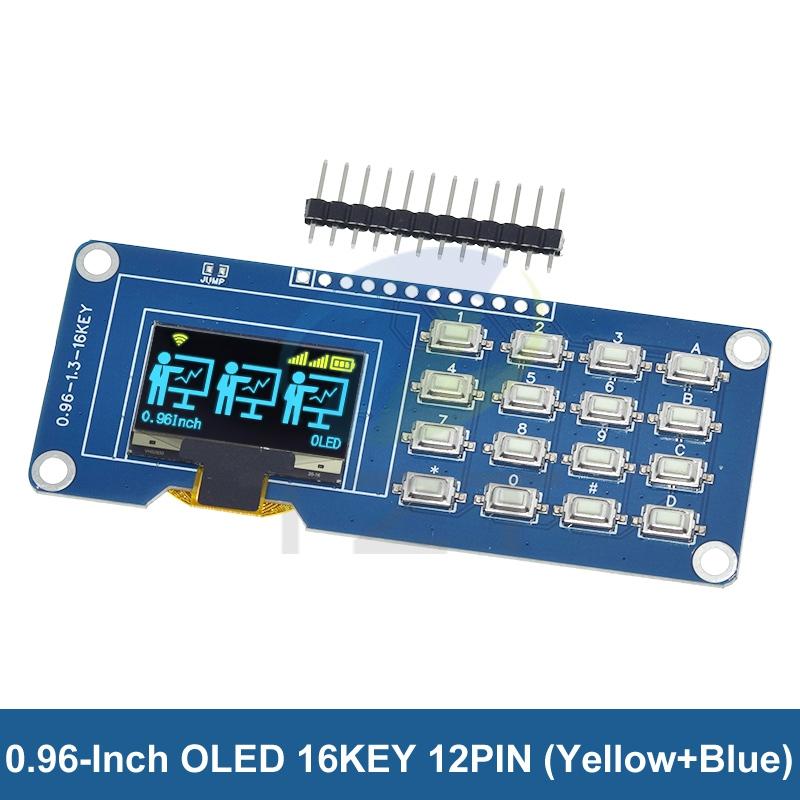 TZT 0.96/1.3 inch I2C OLED Display Driver SH1116/SH1315 with 1x4/4x4 keyboard Display Module screen module