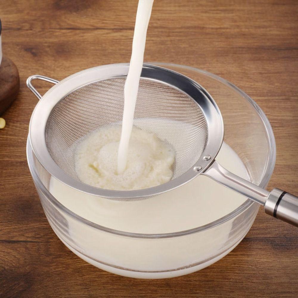 Stainless Steel Frosting Filter Ergonomic Handle Kitchen Colander Food Strainer  Soy Milk