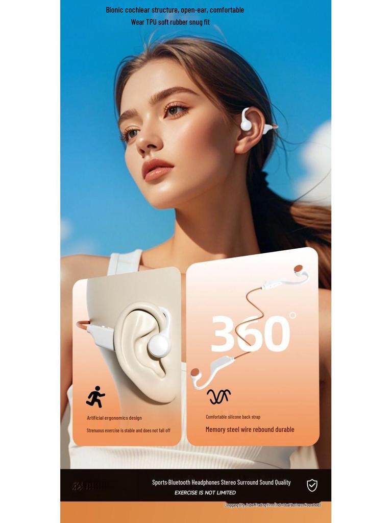 2025 Bone Conduction Bluetooth Headphones with Painless Fit, Long Battery, Card Slot, and Sports Ear Hook
