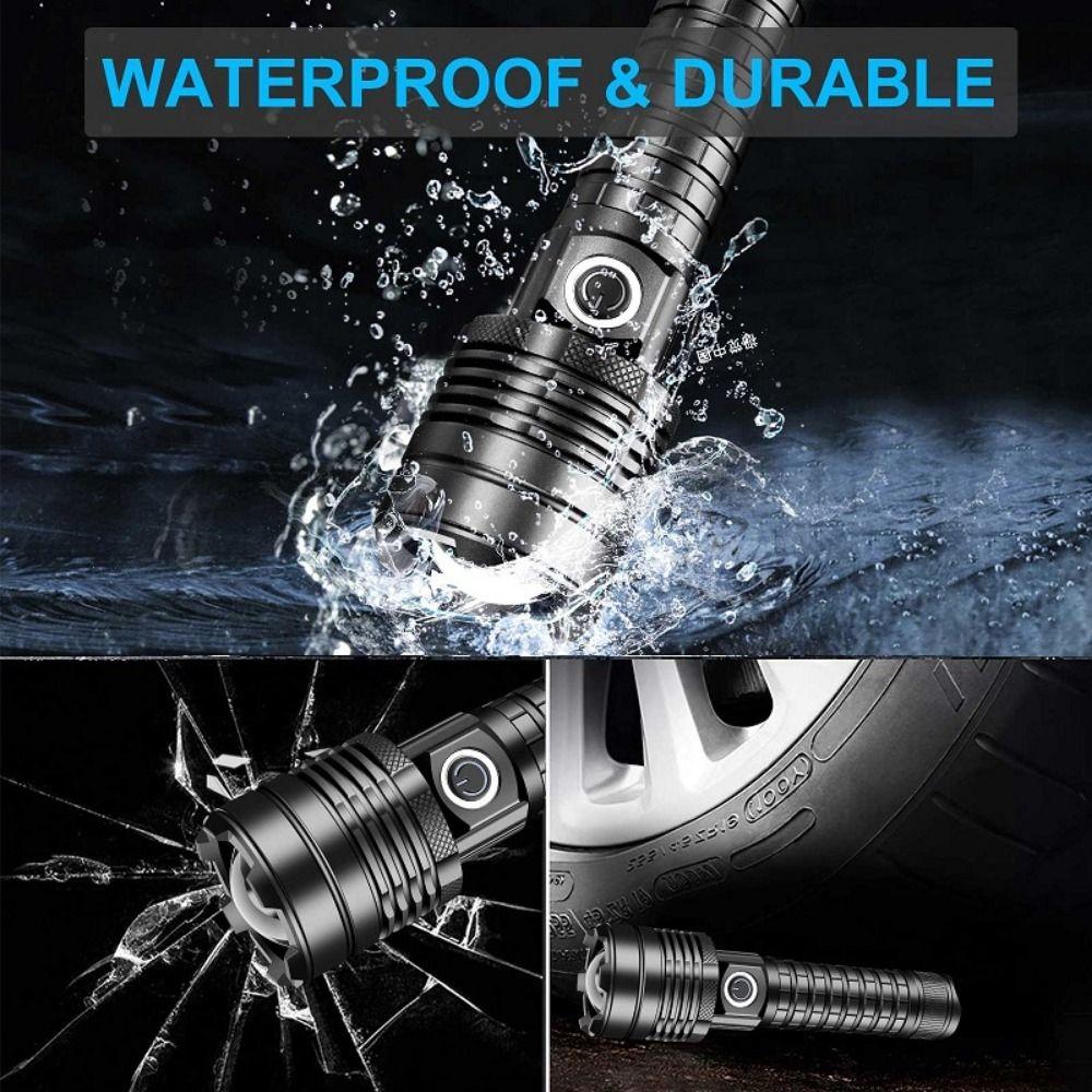 3 Light Modes Zoom Flashlight Super Bright High Lumens LED Flashlight Strong Light Torch  Emergency
