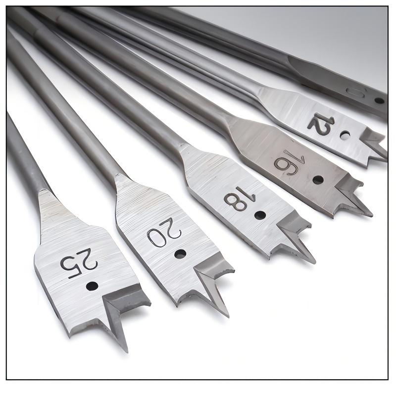 6-pcs Handle Woodworking Drill Bit, Three Pointed Woodworking Flat Drill, Wooden Board Hole Opener 10-25mm Set