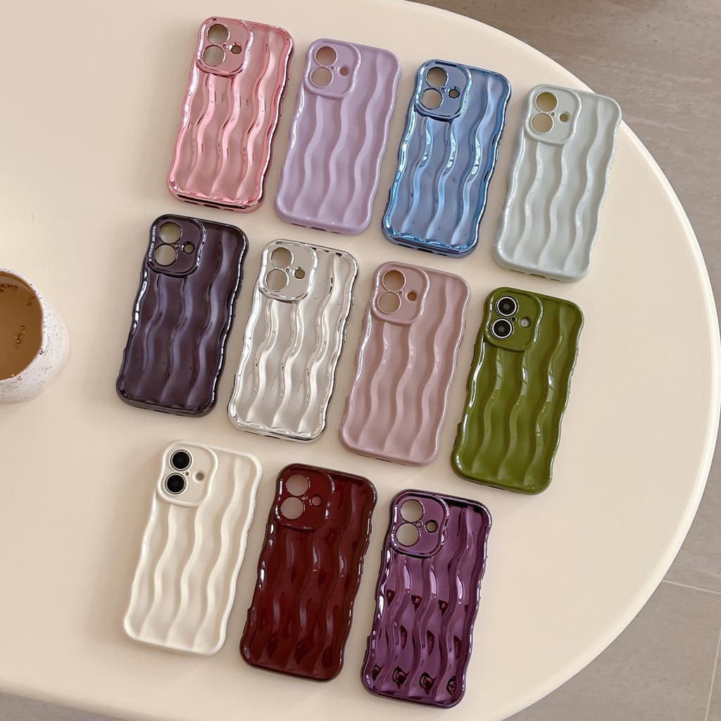 Niche advanced induction electroplating water ripple is suitable for iPhone17Pro max mobile phone case Apple 16 new 15/14.