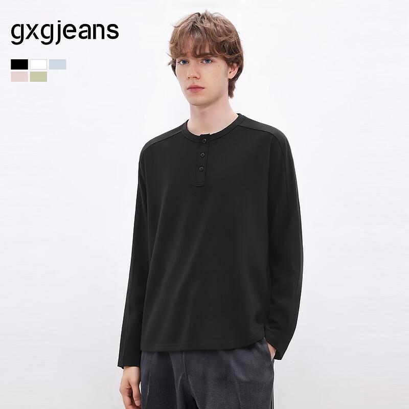 gxgjeans Men s Basic Loose Crew Neck Long Sleeve T-shirt XL