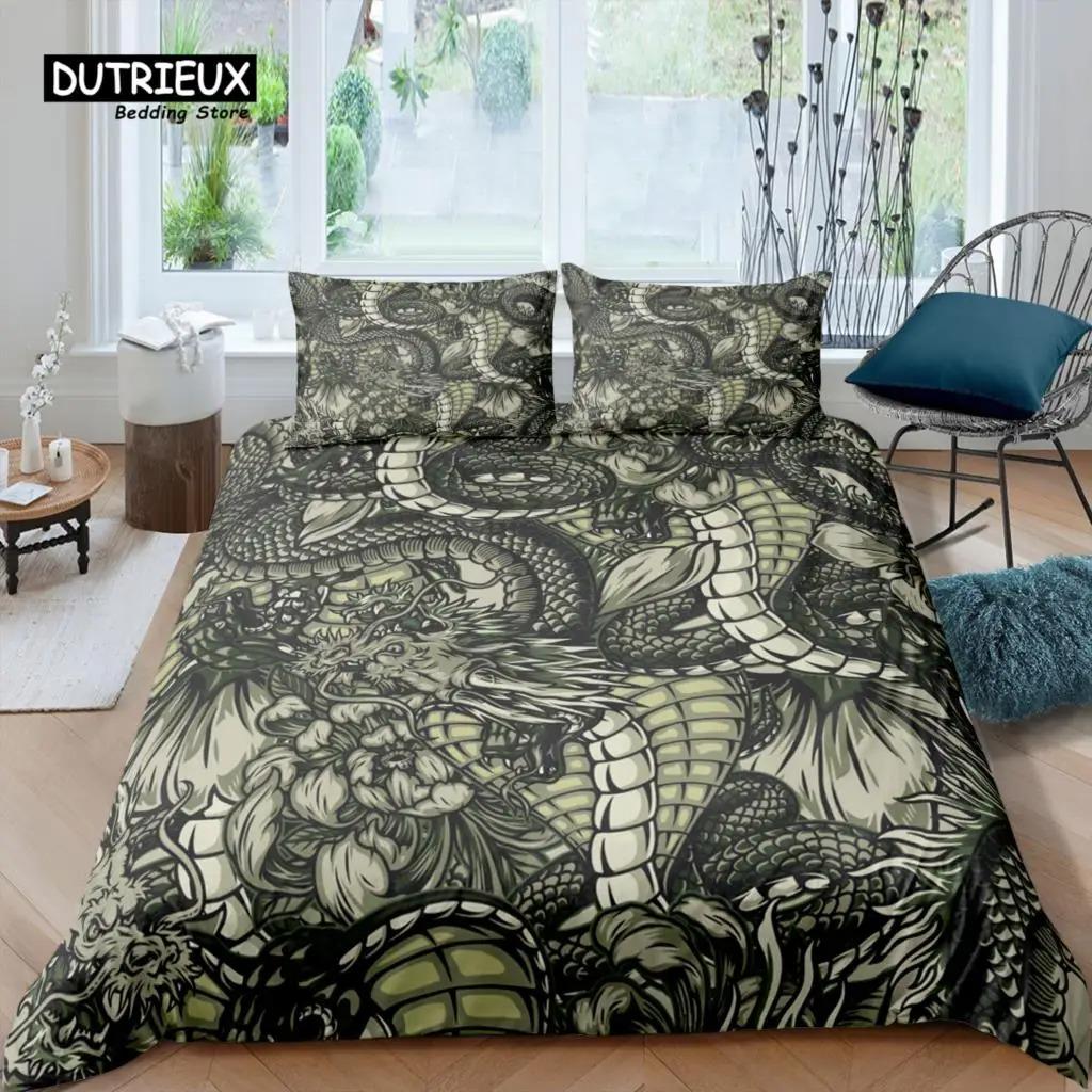Home Living Luxus 3D Drachen Bettwäsche Set Bettbezug Set Kissenbezug Kinder Bettwäsche Set Queen und King EUUSAUUK Größe
