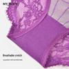 Mybody Eyelash Lace Mid-Low Waist Briefs
