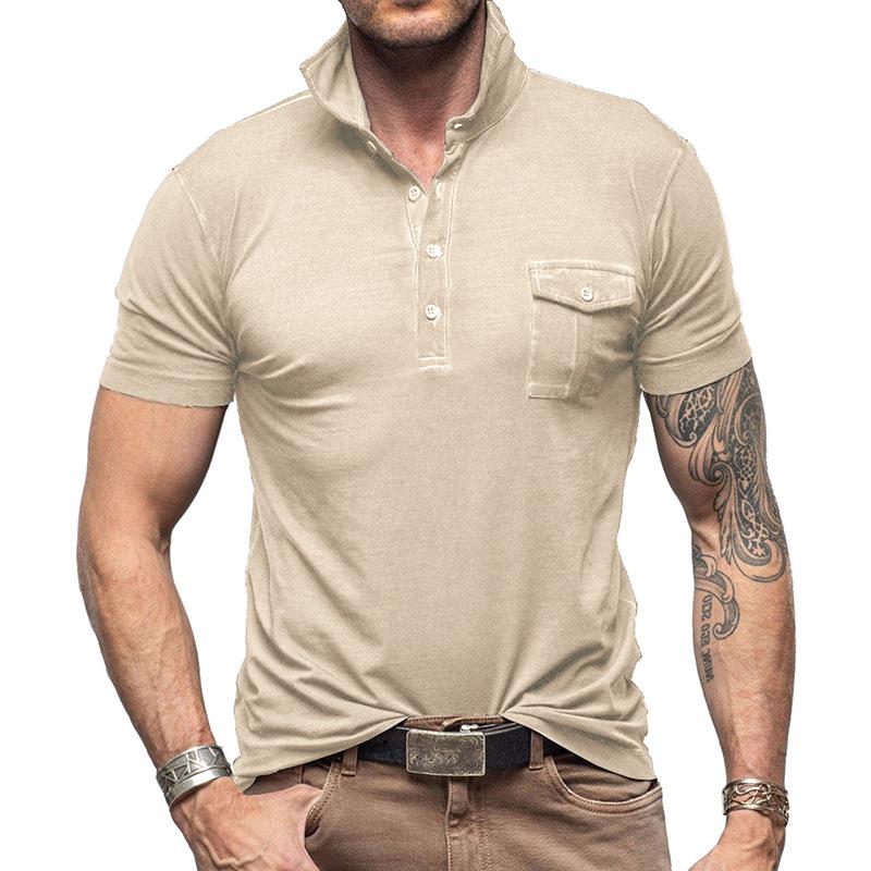 Polo da uomo a maniche corte, casual, per attività all'aperto, golf, tennis, polo, bottoni solidi, magliette estive, allenamento, lavoro, leggere, con colletto, per uomo