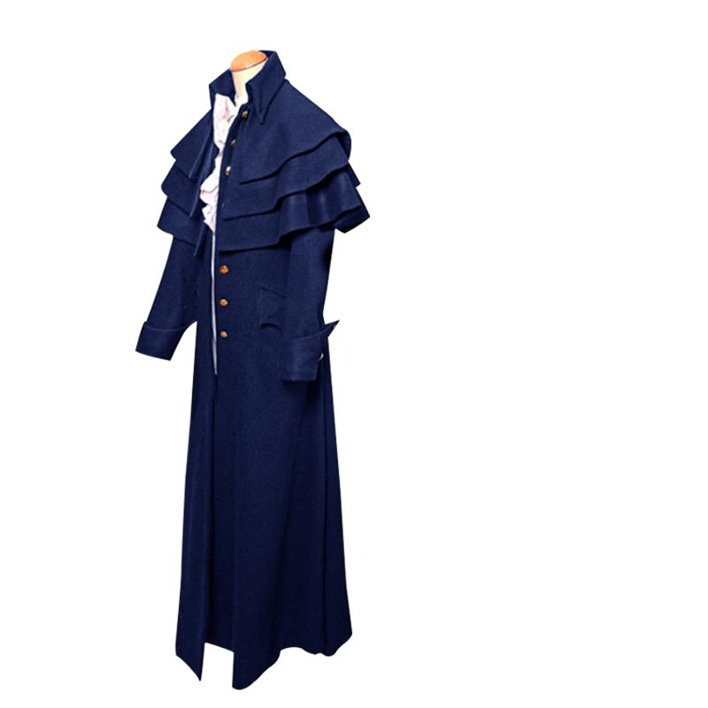 Medieval Retro Mens Steampunk Trench Coat Gothic Jacket Costume Cosplay