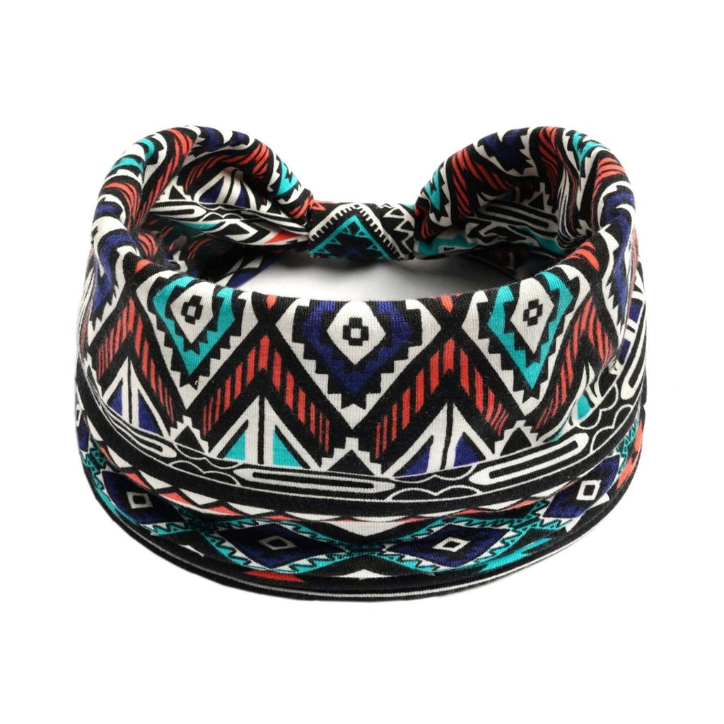 Women's Boho Cotton Printed Headband Sports Band Striped Headband A Wide Edge Yoga Headband Soft Hair Band Headdress Bundle Women Girls Hair Band