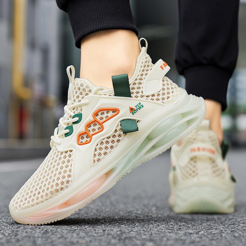 

Men Casual Sport Shoes Breathable Lightweight Sneakers Outdoor Mesh Black Running Shoes Athletic Jogging Tenis Walking Shoes Men 39 бежевий