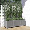 Vidaxl Garden Planter With Trellis, Light Grey, 120X40X136 Cm, Pp