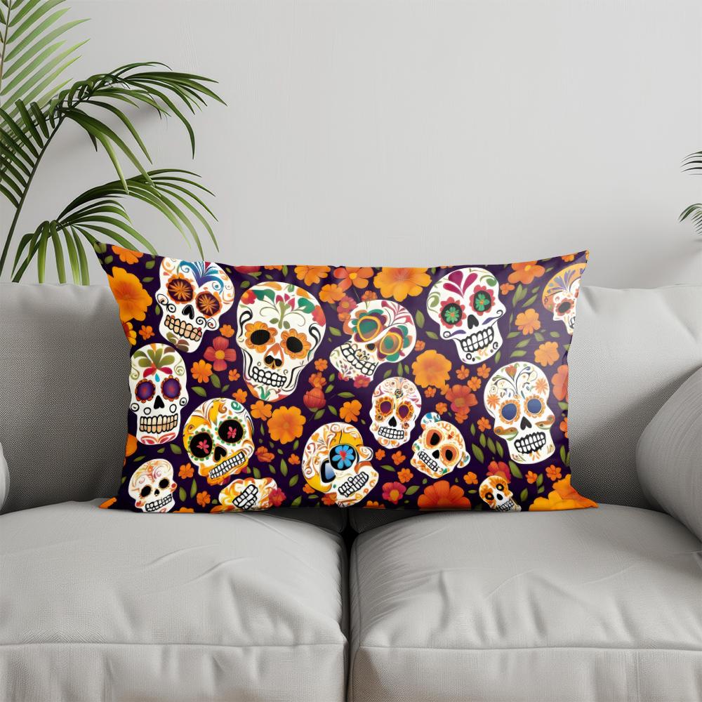 Home Decor Halloween-themed Spooky Pillow Cover Suitable For Sofa Bedroom Car Pillow Cover Cushion Rectangular Back Cushion