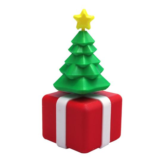 3D Printed Christmas Ornament Pop-Up Box Fidget Toy Xmas Tree Clicker Spinning Top Stress Relief Toy for Festive Desktop Decoration