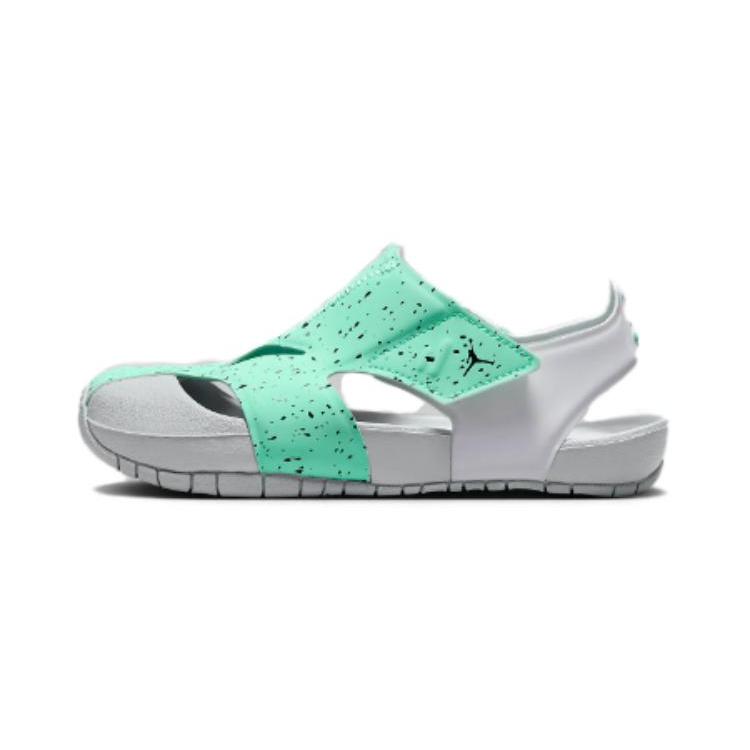 Jordan Flare Jordan Slip Resistant Abrasion Resistant Children s Sandals Gray Green Children Aged 3 7 Years Old CI7849-302 35