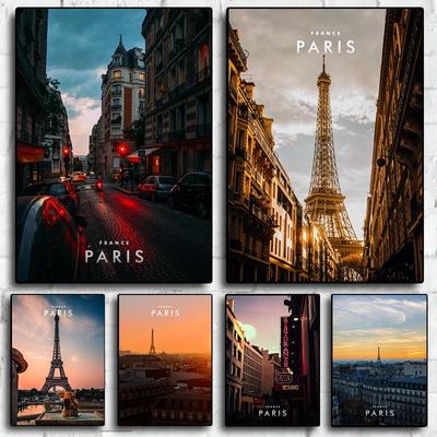 Paris Eiffelturm Ansicht Leinwand Malerei Frankreich Reise Poster Wohnzimmer Dekoration Home Decor Bild Gemälde Rahmenlos