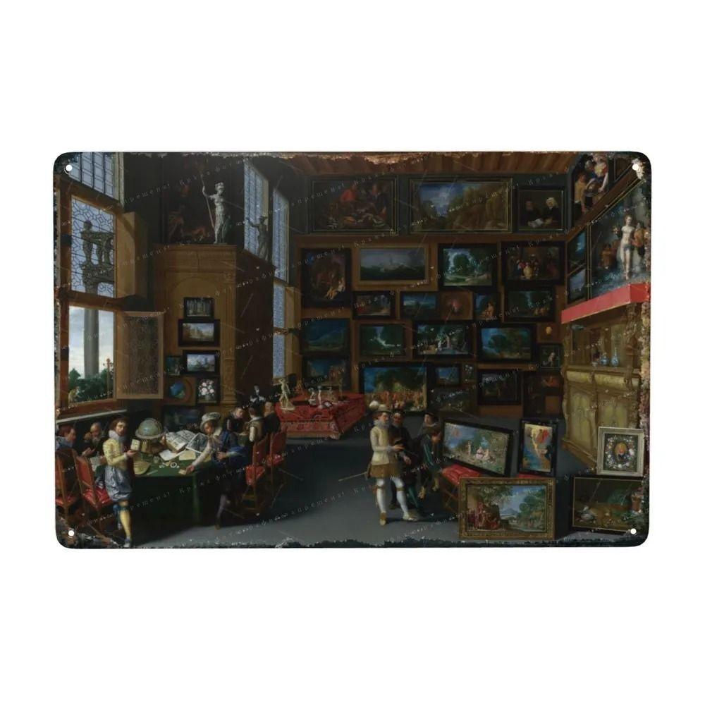 Oil Painting Style Retro Characters Landscapes Metal Tin Sign Wall Poster