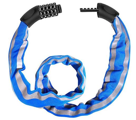 Bike Lock Portable Password MTB Road Bicycle Padlock Reflective High Security Anti-Theft Cycling Chain Lock Bike Accessories