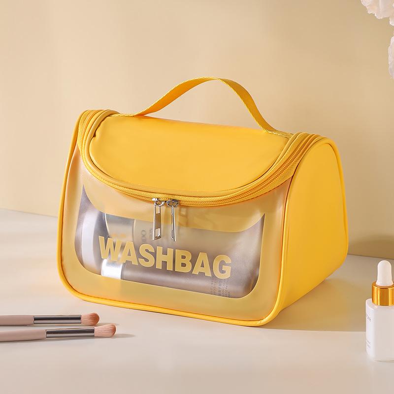 Large Capacity Toiletry Storage Bag Transparent Makeup Pouch for Travel Cosmetics Storage, Portable Handheld Toiletry Bag.