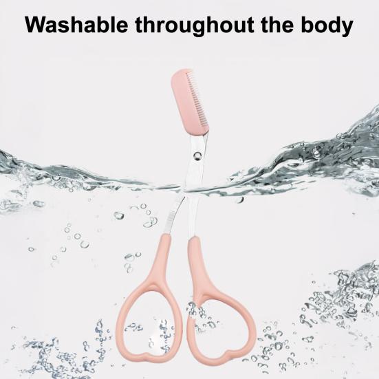 2Pcs Eyebrow Trimmer Scissor Razor Stainless Steel Precision Eyebrow Cutter Scissors with Comb Men Women Brow Hair Removal Grooming Tool