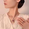 Jewelry Simulation Red Corundum Blue Spinel Jewelry Light Luxury Set 12 * 16-10 * 12