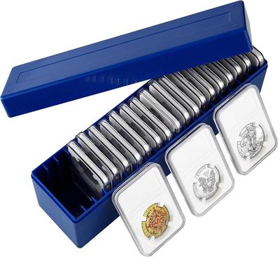 Caja de Almacenamiento con Capacidad para 20 Cápsulas de Monedas Rojo Soporte de Cápsulas Caja para Monedas Conmemorativas Compatible Para Cápsulas PMG TACC PCGS PCCB