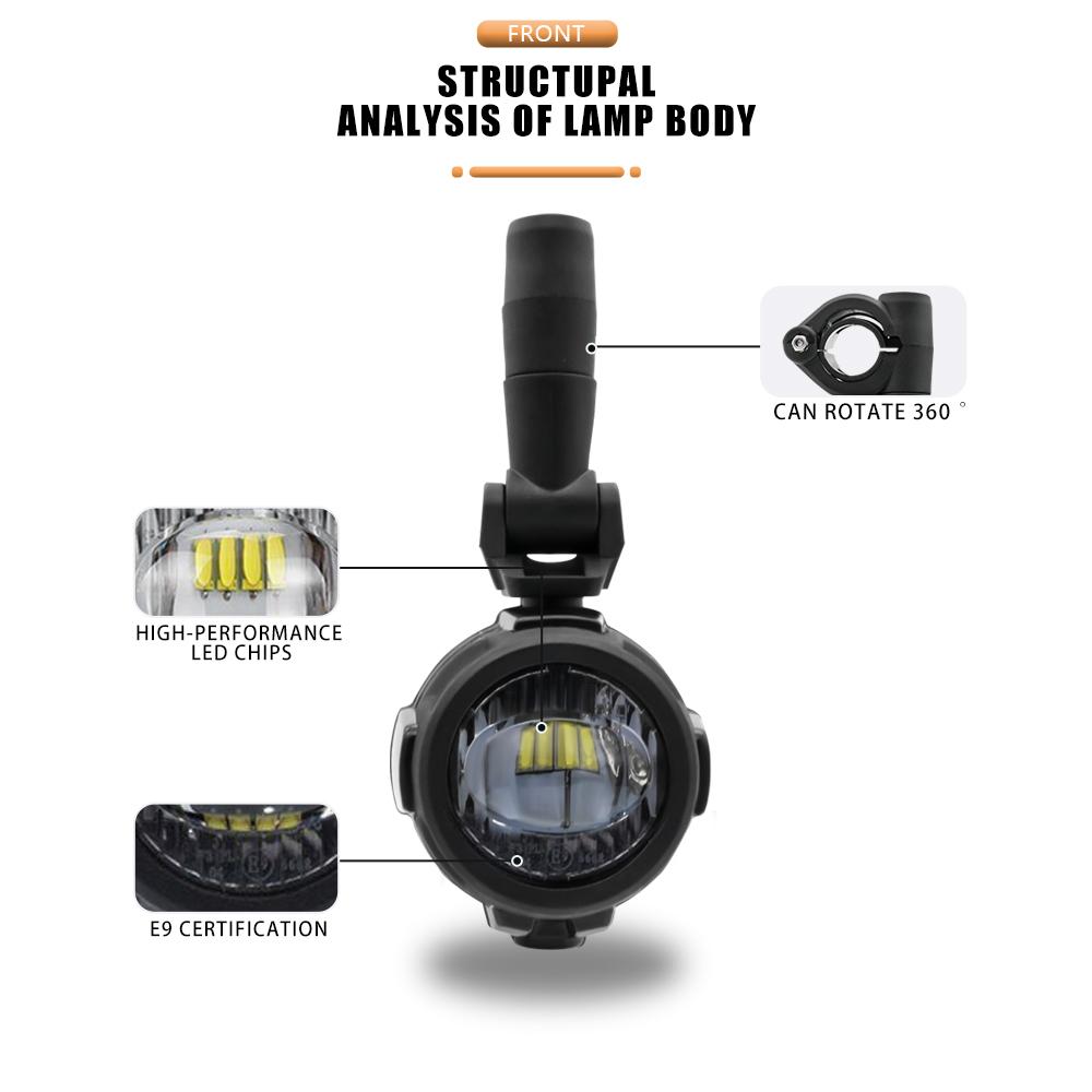 Universal Motorcycles Headlight Fog Light Led Auxiliary Driving Lamp For BMW R 1200GS R1250GS ADV F800GS K1600,Honda CRF1000L