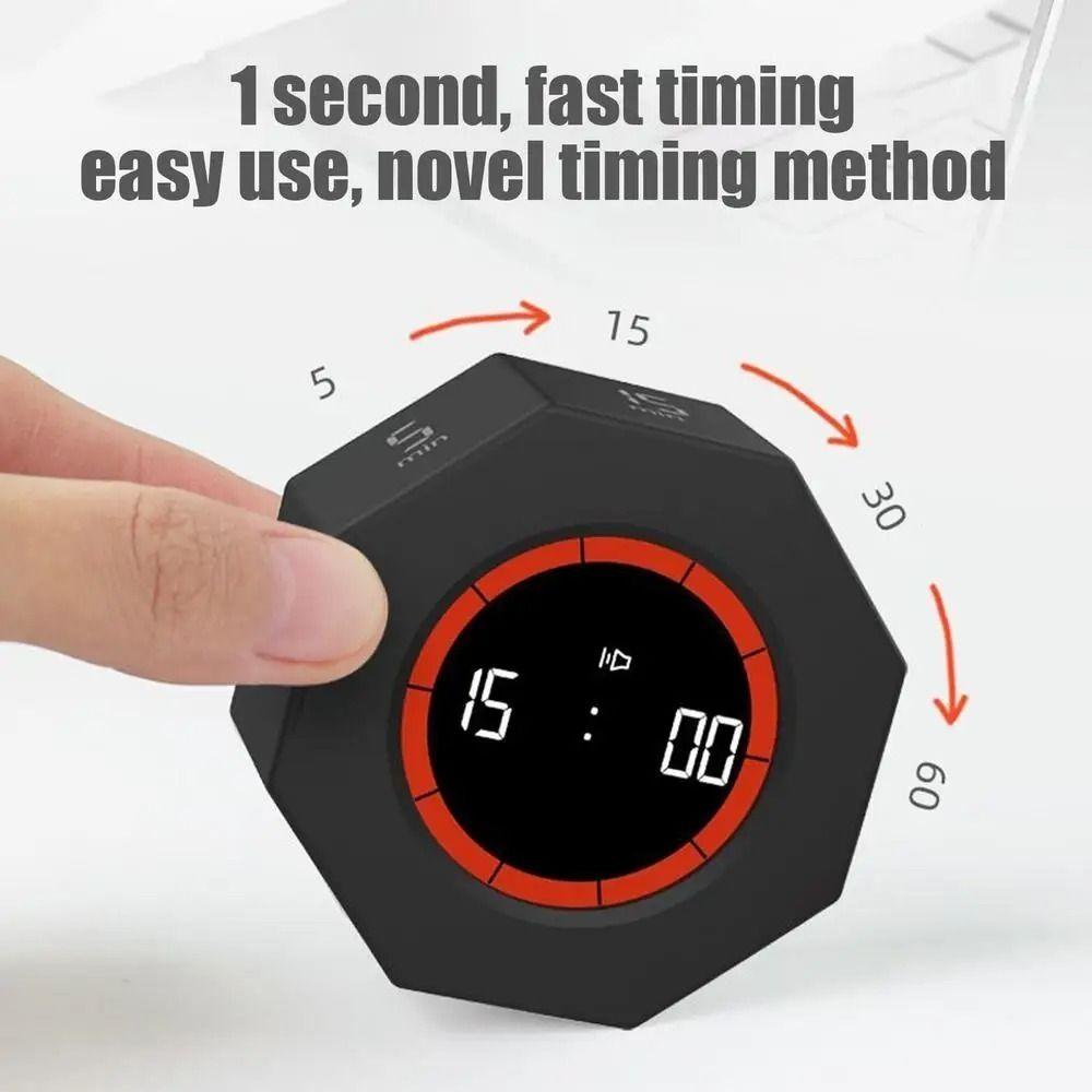 LED Screen Visual Countdown Device Gravity Sensor Multi-Hexagon Cube Timer  Kitchen Work