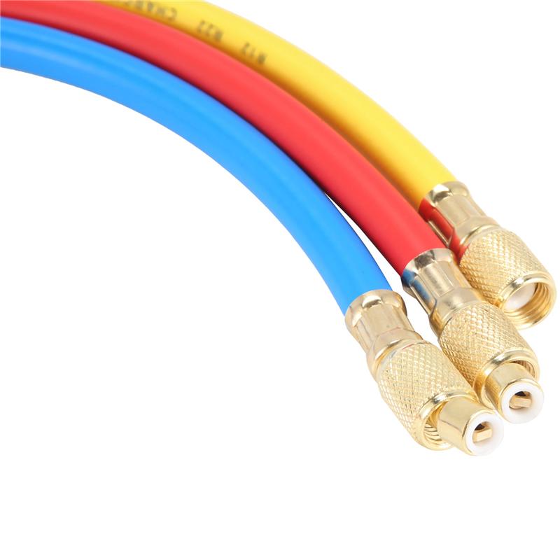 Manifold Gauge Set, 3 Way AC Diagnostic Manifold Gauge Set For R410A/R22/R134A/R404A Refrigerant,Automotive AC Manifold-A99D