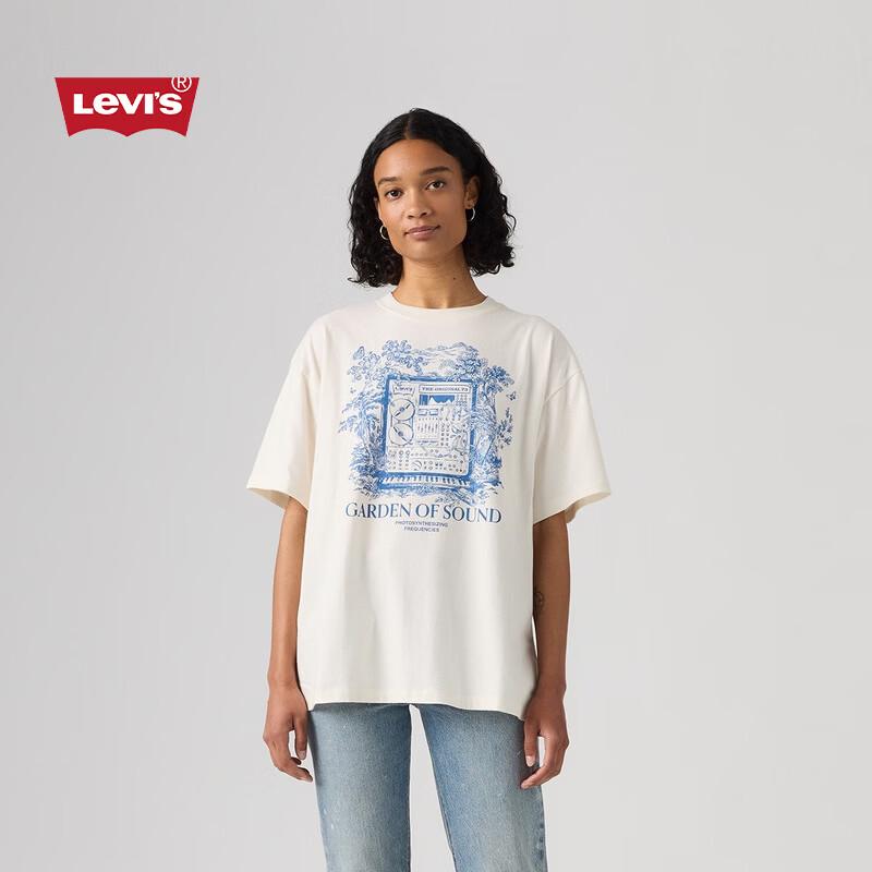 Levi s Women s Retro Printed Knit Casual Short Sleeve T-Shirt L белый