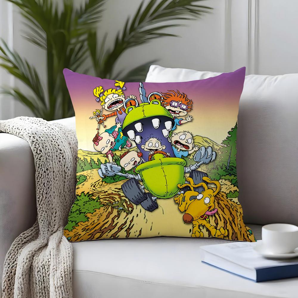 

Классическая аниме-подушка Rugrats Чехол для подушки Плюшевая ткань Мягкий Двусторонний печатный Диван Теплый Зимний Дом Детский Подарок Наволочка 30X30cm
