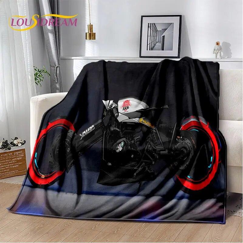 3D Cyberpunk Concept Motorcycle Cartoon Soft Plush Blanket,Flannel Blanket Throw Blanket for Living Room Bedroom Bed Sofa Picnic