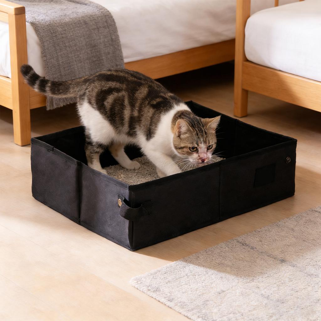 Tragbare faltbare Katzenklo-Box - Reisefreundlich, Einweg-Katzenklo für den Außen- und Innenbereich