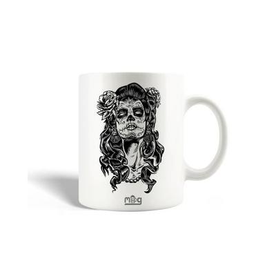 Keramiktasse - MANIACASE - Totenkopf - Weiß - 30cl - Spülmaschinenfest