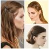 Double Grip Barrettes MetalSnap Buttons Barrettes Iron Alloy Hairpinfor Hair Stylishing Salon Supplies (Black)