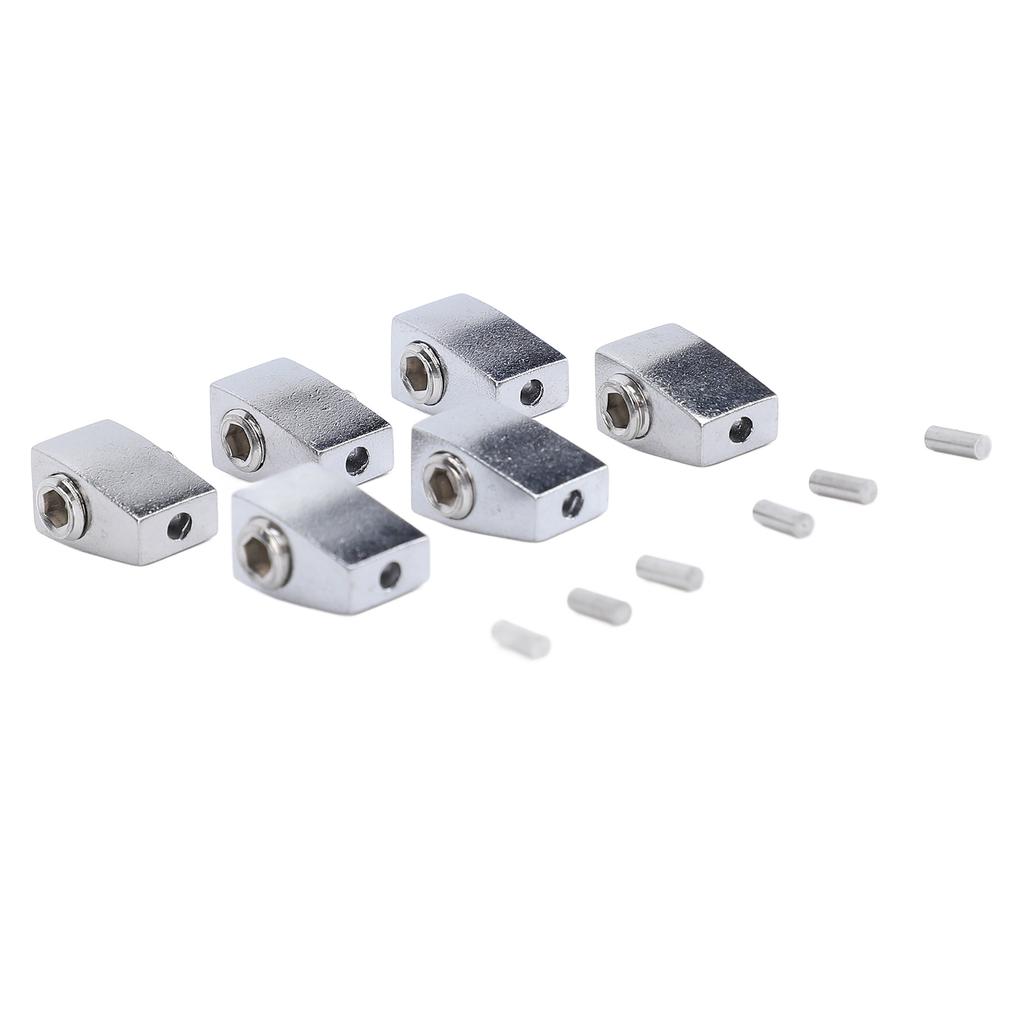 6Pcs Guitar String Locking Nut Split Type Bridge Lock Headless Electric Guitar Parts Accessories Silver