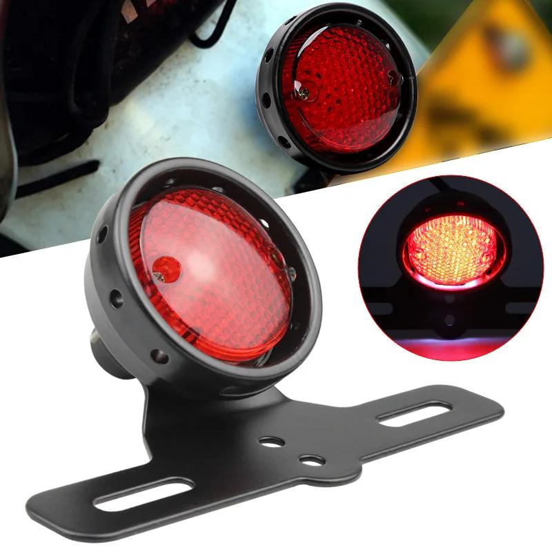 New 1Pcs Motorcycle Modified LED Taillights Rear Taillights Brake Lights Cruise Car Retrofitted LED Taillights Assembly