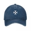 CROSS MALTA Cruz Maltesa Amalfi Cruz Maltesa Caballeros Hospitalarios BLANCO sobre NEGRO Gorra de Béisbol Sombrero de Lujo Unisex Mujeres