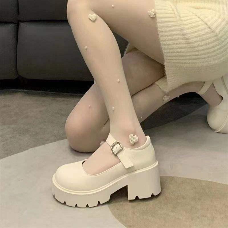 2025 Retro Chunky Heel Japanese Lolita Plus Size Platform Loafers for Women