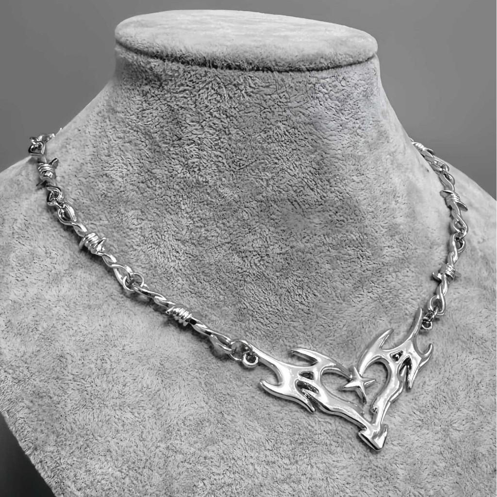 Geometric Heart Necklace With Electroplated Alloy Pendant For Men And Women
