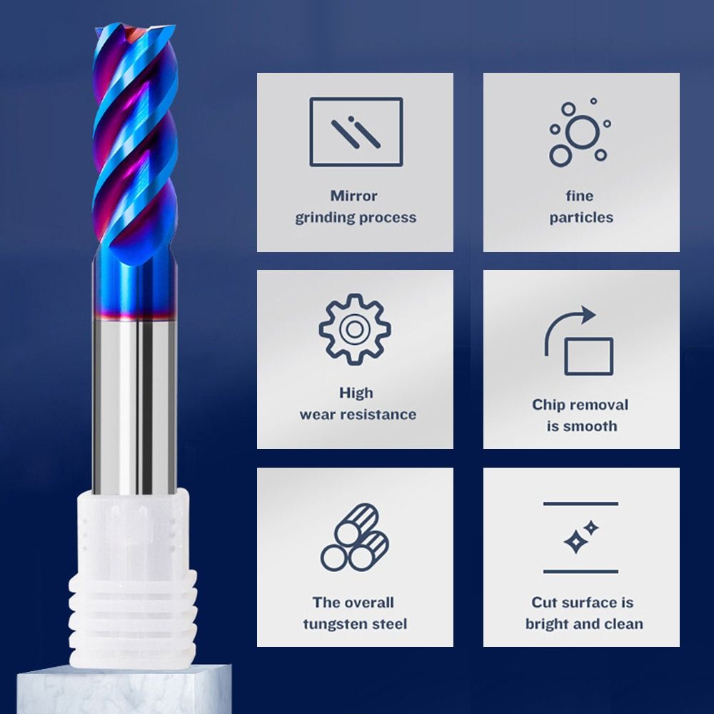 4 Flutes Alloy Carbide Milling HRC65 Milling Cutter New End Mill