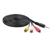 3.5mm Male to 3RCA Male AV Cable Delivering Uncompressed Sound Video Quality Across Multiple Platforms