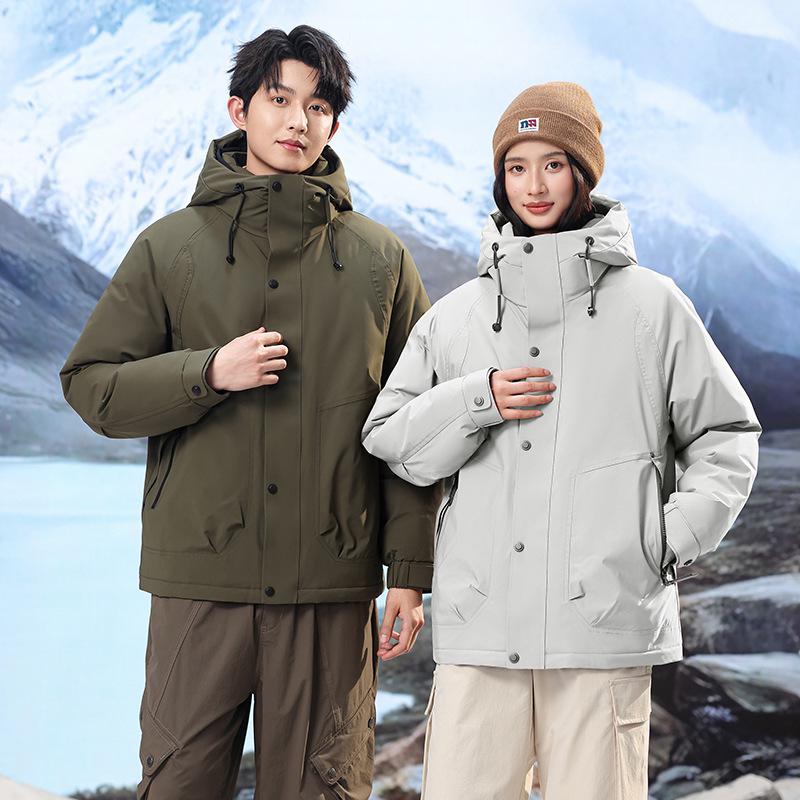 Men's Winter Waterproof Mountaineering Down Jacket - Unisex Casual Light Luxury Outdoor Wear