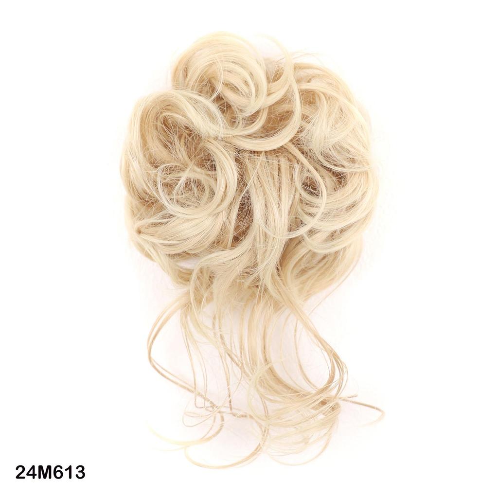 Synthetic Curly Messy Bun Elastic Hair Tie With Long Tendrils Fluffy Chignon Hairpiece For Women Cosplay Daily Hairstyle