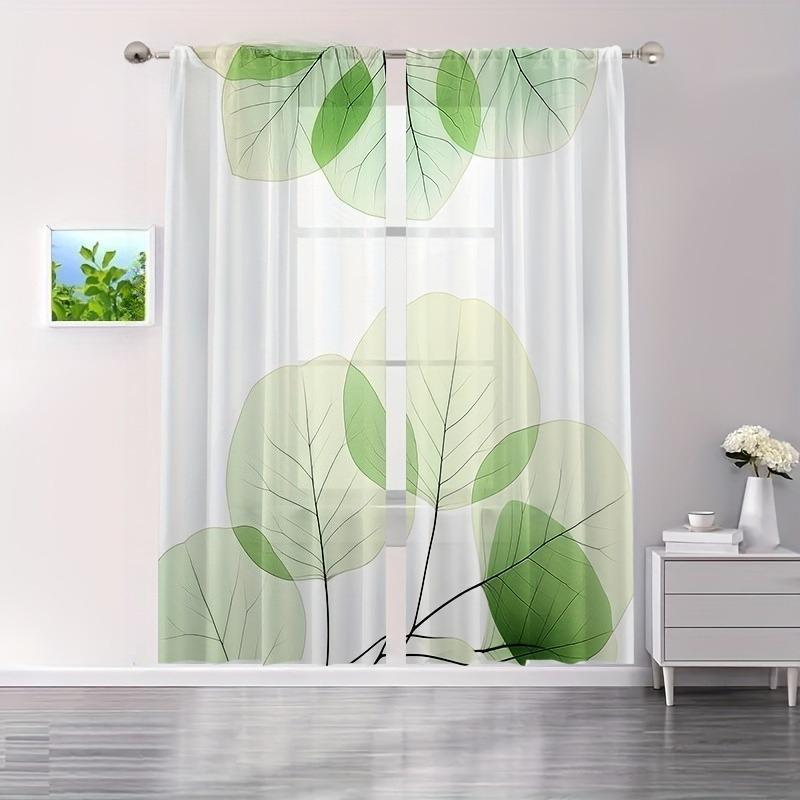 Set Of 2 All Season Wisteria Blue Vine Curtains Polyester Living Room Dining Bedroom Windows Doors Curtain Light Filtering For Sitting Made With Rod