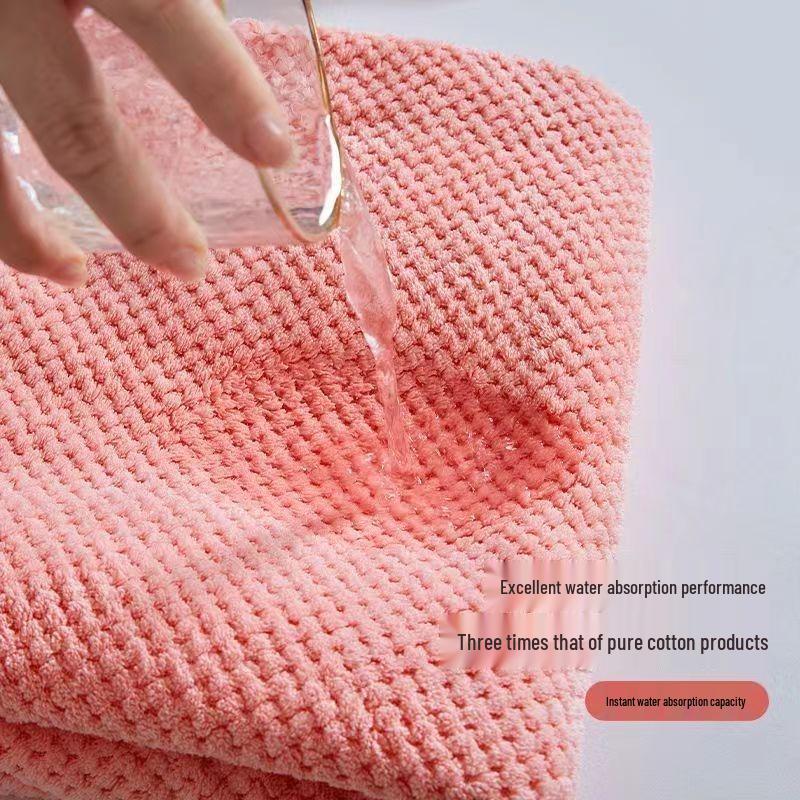 Women's Coral Fleece Bathrobe Set: Long Sleeve Bath Dress and Hair Drying Cap