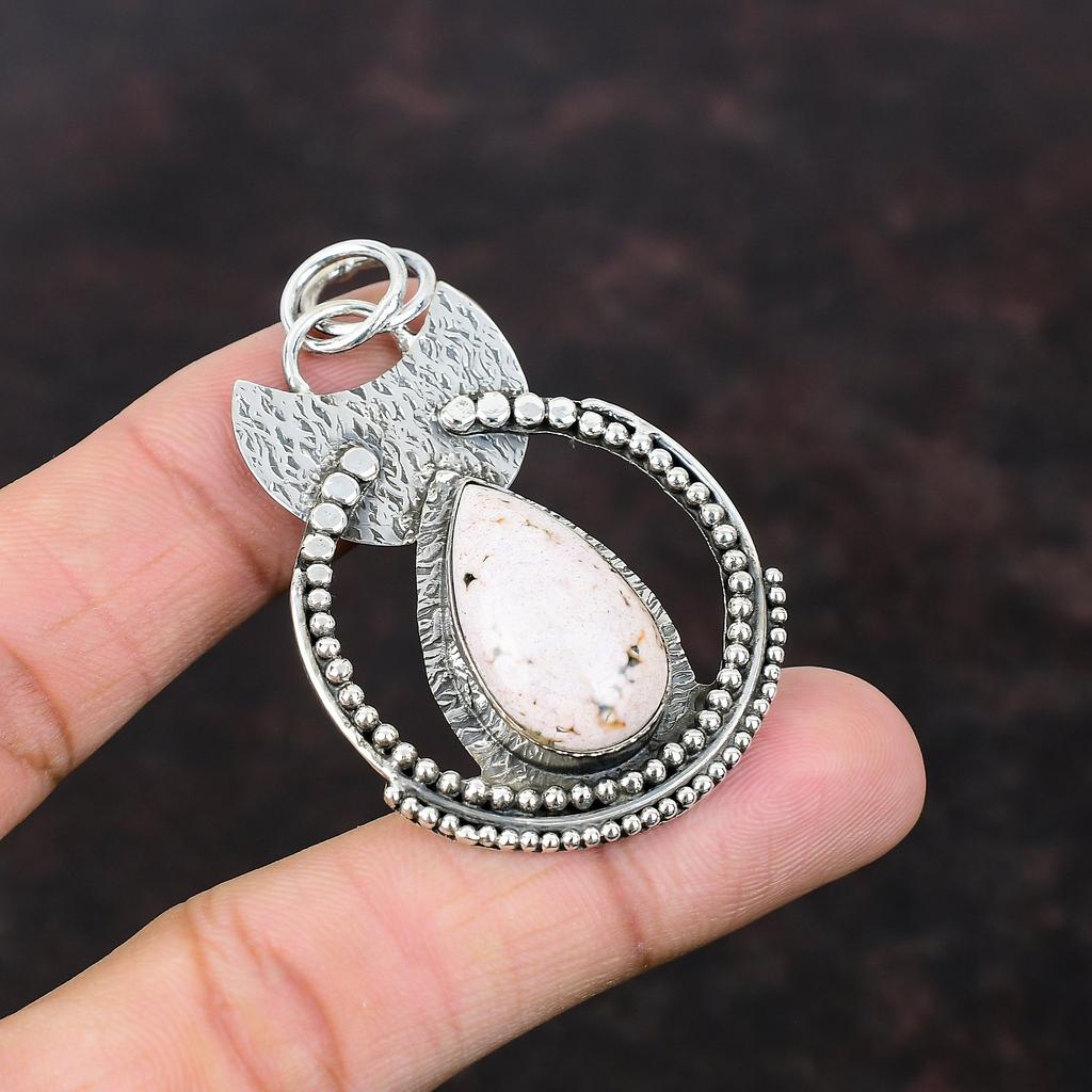 Pink Opal Pendant 925 Sterling Silver Pendant Original Gemstone Jewelry Handmade Elegant Pendant Silver Jewelry Gift For Mom Amazing Pendant