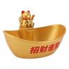 Gold Ingot Solar Energy Lucky Cat Ornament Solar Wealth Welcome Waving Hand Fortune Cat Statue Good