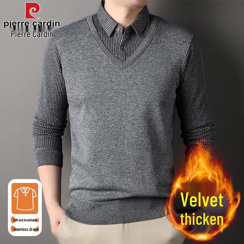 

Pierre Cardin Men s Faux Two-Piece Thermal Knit Sweater 2XL